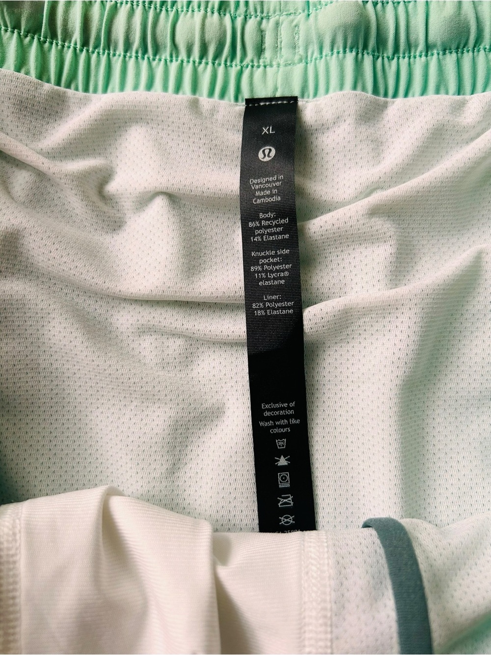 Lululemon Pace Breaker 9" Shorts, XL, Lined, Quick Dry Delicate Mint, Like New - Picture 3 of 10